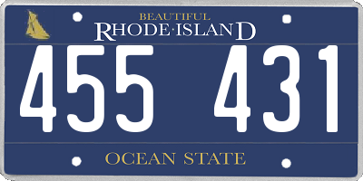 RI license plate 455431