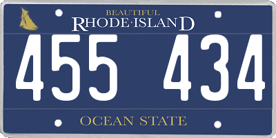 RI license plate 455434
