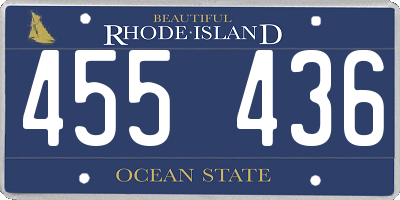 RI license plate 455436