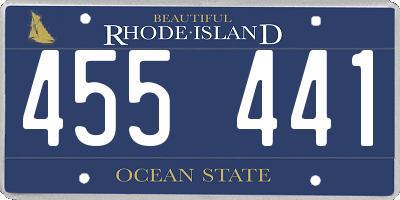 RI license plate 455441