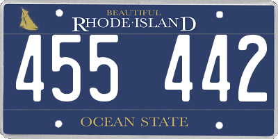 RI license plate 455442
