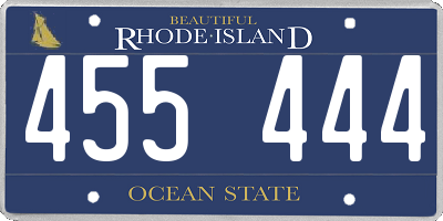 RI license plate 455444