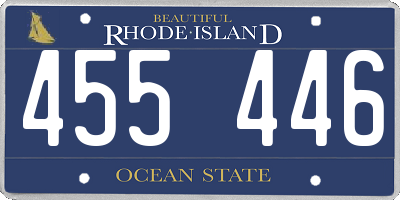 RI license plate 455446
