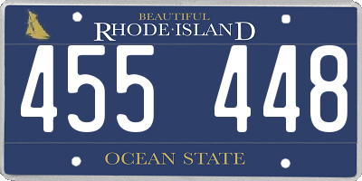 RI license plate 455448