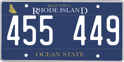 RI license plate 455449