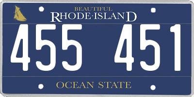 RI license plate 455451