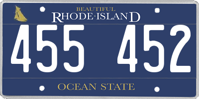 RI license plate 455452