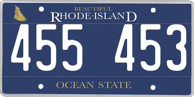 RI license plate 455453