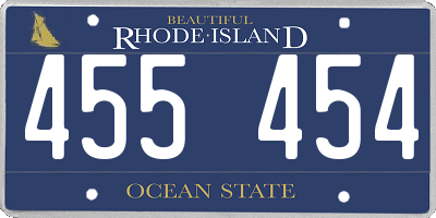 RI license plate 455454