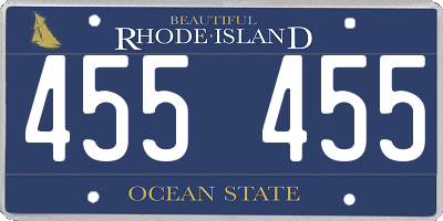 RI license plate 455455