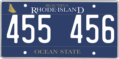 RI license plate 455456