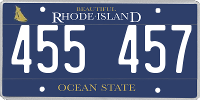 RI license plate 455457