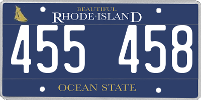 RI license plate 455458
