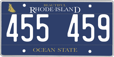 RI license plate 455459