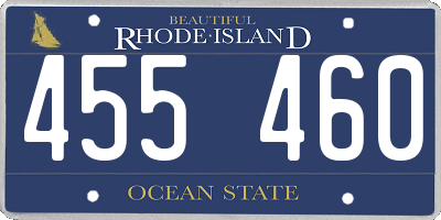 RI license plate 455460