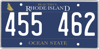 RI license plate 455462