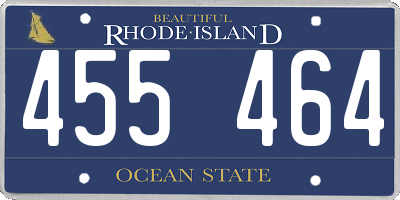 RI license plate 455464