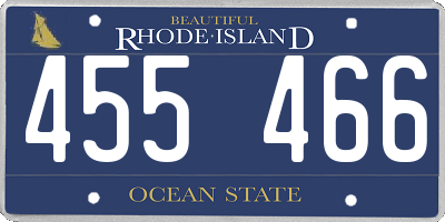 RI license plate 455466