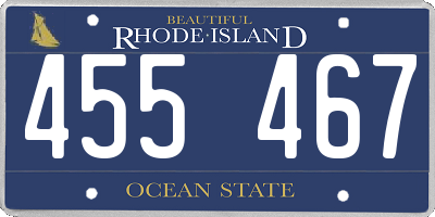 RI license plate 455467