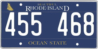 RI license plate 455468