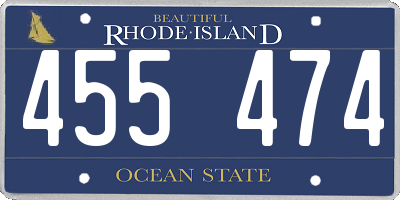 RI license plate 455474