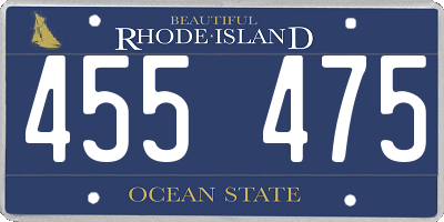 RI license plate 455475