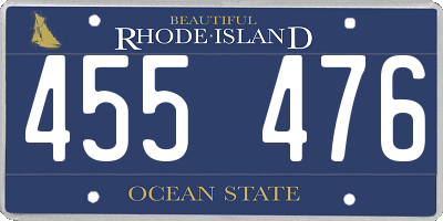 RI license plate 455476