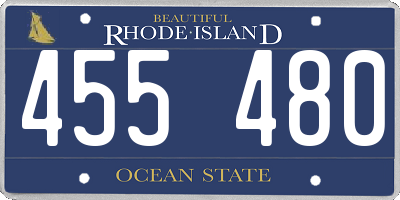 RI license plate 455480