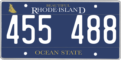 RI license plate 455488