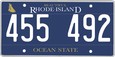 RI license plate 455492