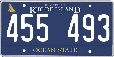 RI license plate 455493