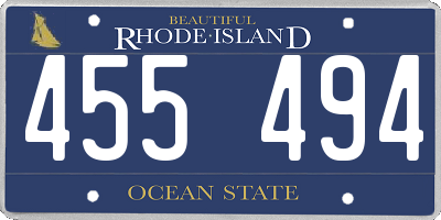 RI license plate 455494