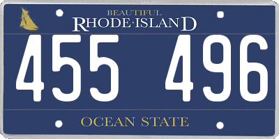 RI license plate 455496