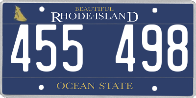 RI license plate 455498