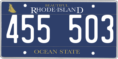 RI license plate 455503