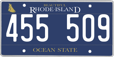 RI license plate 455509