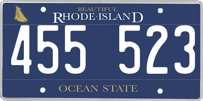 RI license plate 455523