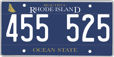 RI license plate 455525