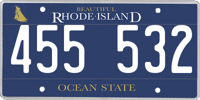 RI license plate 455532
