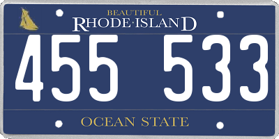 RI license plate 455533