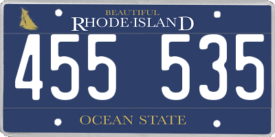 RI license plate 455535