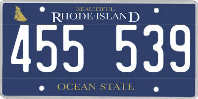 RI license plate 455539