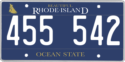 RI license plate 455542