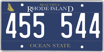 RI license plate 455544