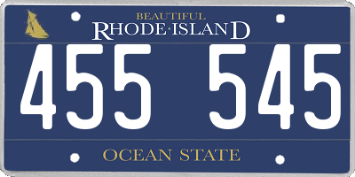 RI license plate 455545