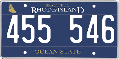 RI license plate 455546