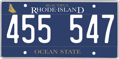 RI license plate 455547