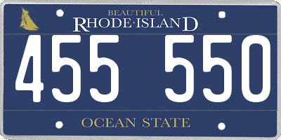 RI license plate 455550