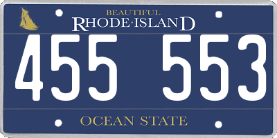 RI license plate 455553