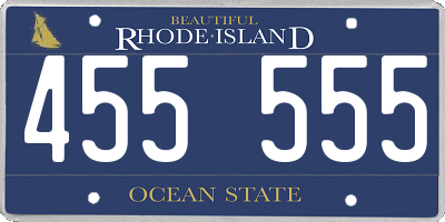 RI license plate 455555